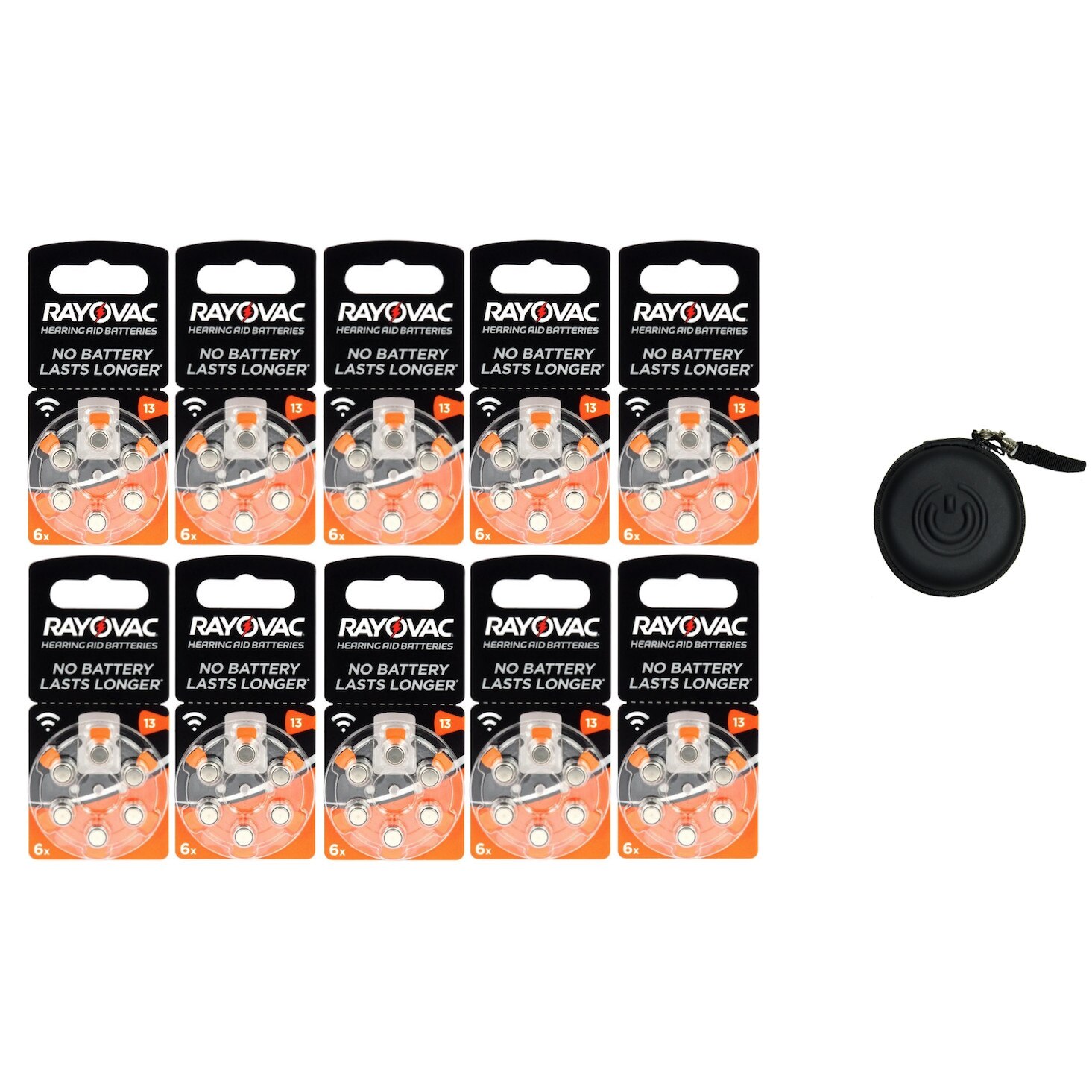Baterii Rayovac Acoustic 13 pentru proteze auditive 60 baterii/10 seturi + Husa pentru aparat auditiv Cadou la fiecare comanda