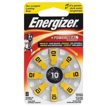 Baterii pentru proteze auditive Energizer 10 ZA 10 PR10 Zinc-Aer 1 blister / 8 bucati Baterii pentru proteze auditive Energizer 10 ZA 10 PR10 Zinc-Aer 1 blister / 8 bucati