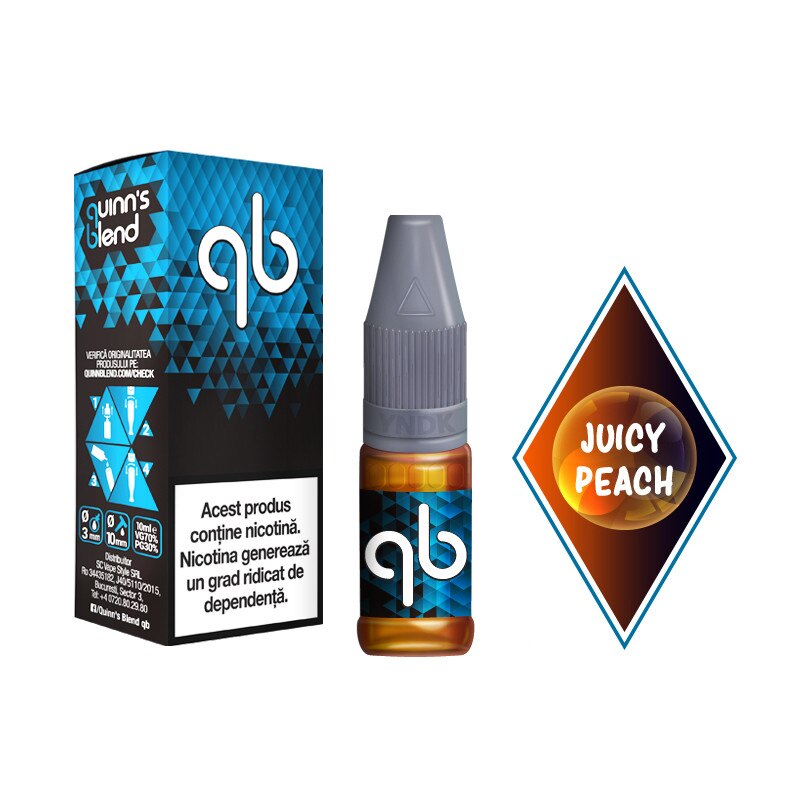 Lichid Tigara Electronica Juicy Peach / QB Blue - 10ml 0 mg/Nicotina