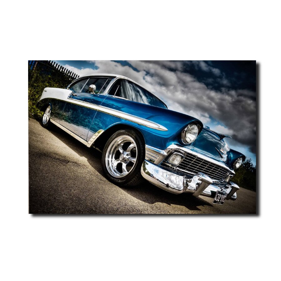 Tablou Blue retro car , 90 x 60 cm