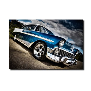 Tablou Blue retro car , 90 x 60 cm Tablou Blue retro car , 90 x 60 cm