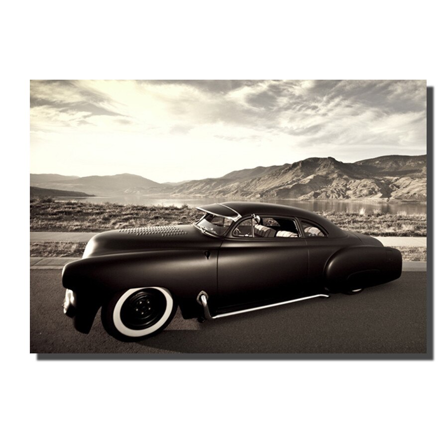 Tablou Black retro car , 70 x 40 cm