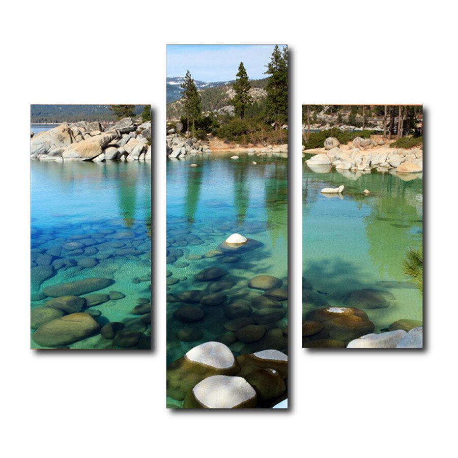 Tablou Canvas Mountain blue lake, 3 Piese, 80 x 90 cm