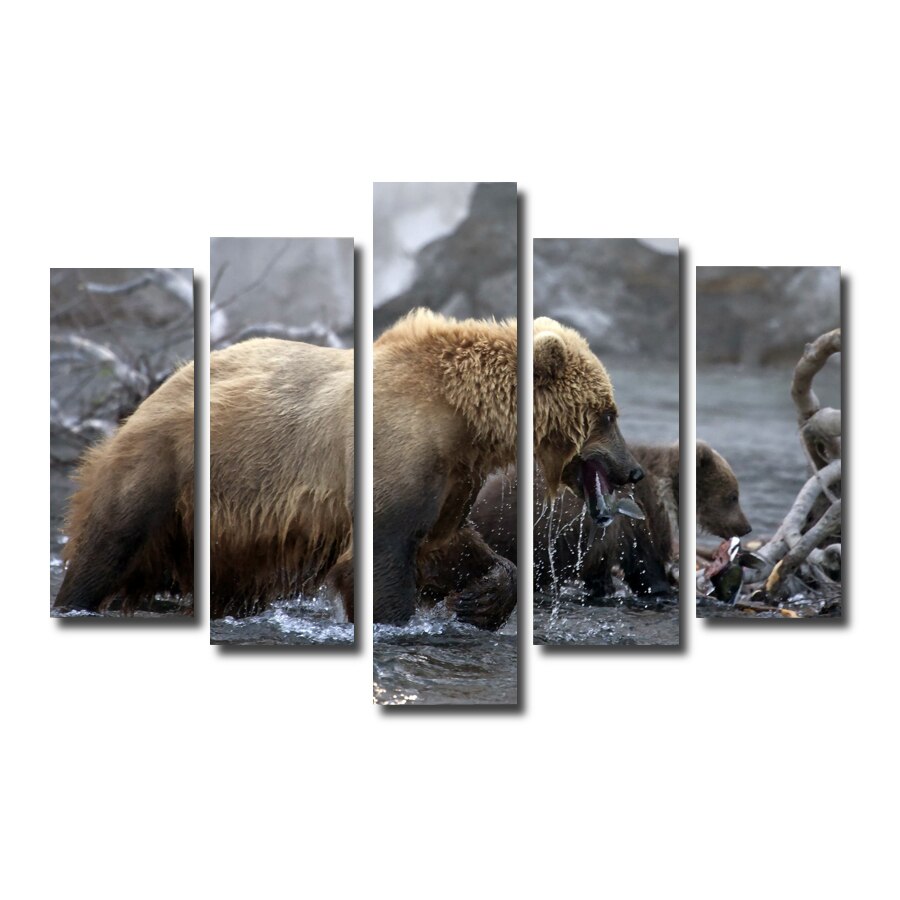 Tablou family bears, 5 Piese, 90 x 150 cm