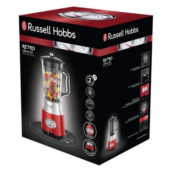 Blender Russell Hobbs Retro Red 25190-56, 800W, 1.5l, vas sticla, Rosu Blender Russell Hobbs Retro Red 25190-56, 800W, 1.5l, vas sticla, Rosu