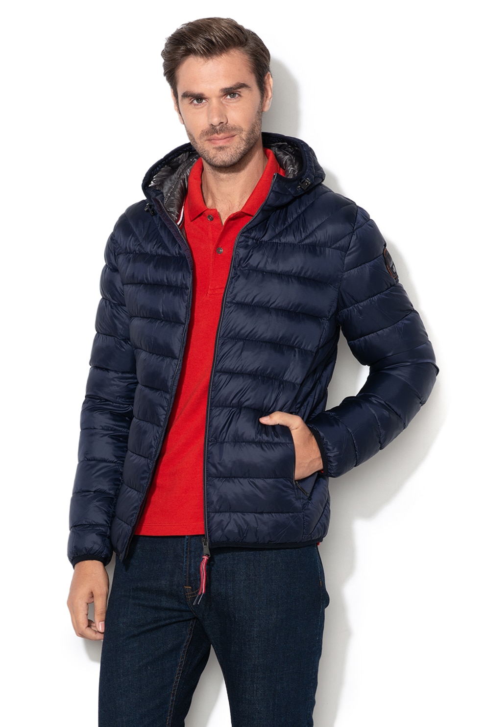 Napapijri, Aerons regular fit enyhén bélelt kabát, Sötétkék Napapijri, Aerons regular fit enyhén bélelt kabát, Sötétkék