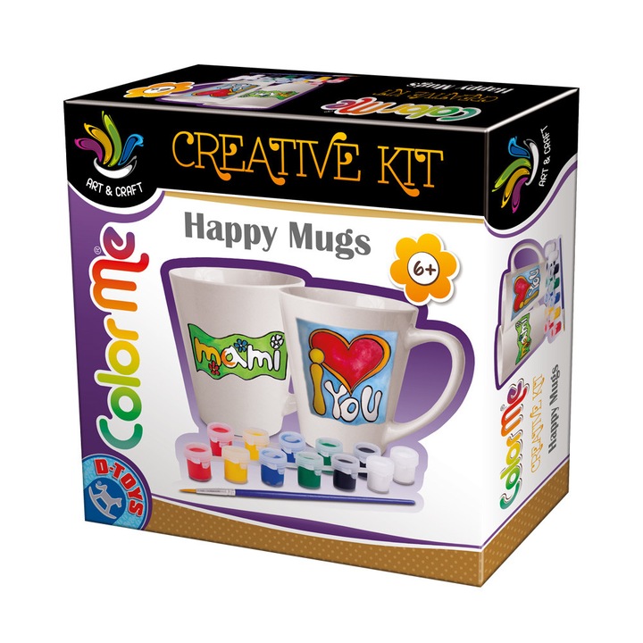Joc creativ D-Toys Cesti de Ceai de Pictat
