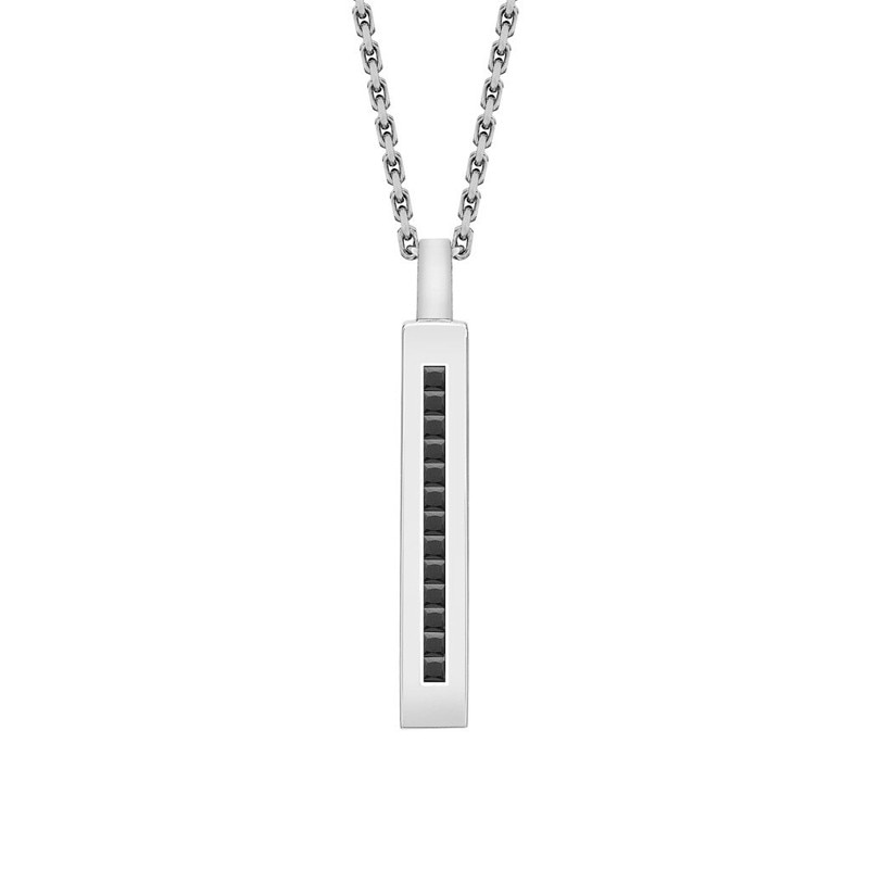 Pandantiv cu Lant Leo Marcus Argint 925 CZ Negru, Ajustabil 50-55 NS9769RH-89/BK