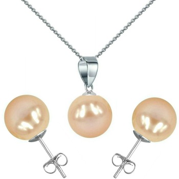 Set Aur Alb 14 karate cu Perle Naturale Premium Crem Set Aur Alb 14 karate cu Perle Naturale Premium Crem