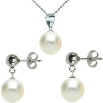 Set Aur Alb de 14 karate cu Perle Naturale Premium Albe Set Aur Alb de 14 karate cu Perle Naturale Premium Albe