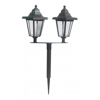 Stalp solar de exterior pentru gradina Flink, 200mAh, 2 felinare, 49.5 cm, 2 LED-uri Stalp solar de exterior pentru gradina Flink, 200mAh, 2 felinare, 49.5 cm, 2 LED-uri
