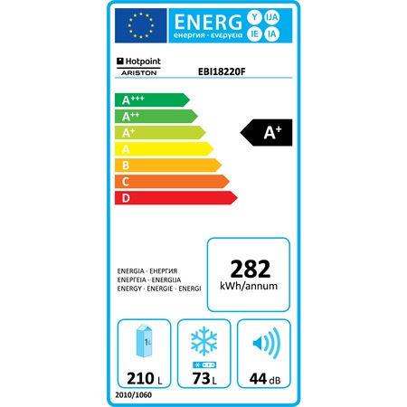 Combina frigorifica Hotpoint EBI 18220 F, 283 l, Clasa A+, Inox