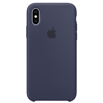 Husa de protectie Apple pentru iPhone XS, Silicon, Midnight Blue