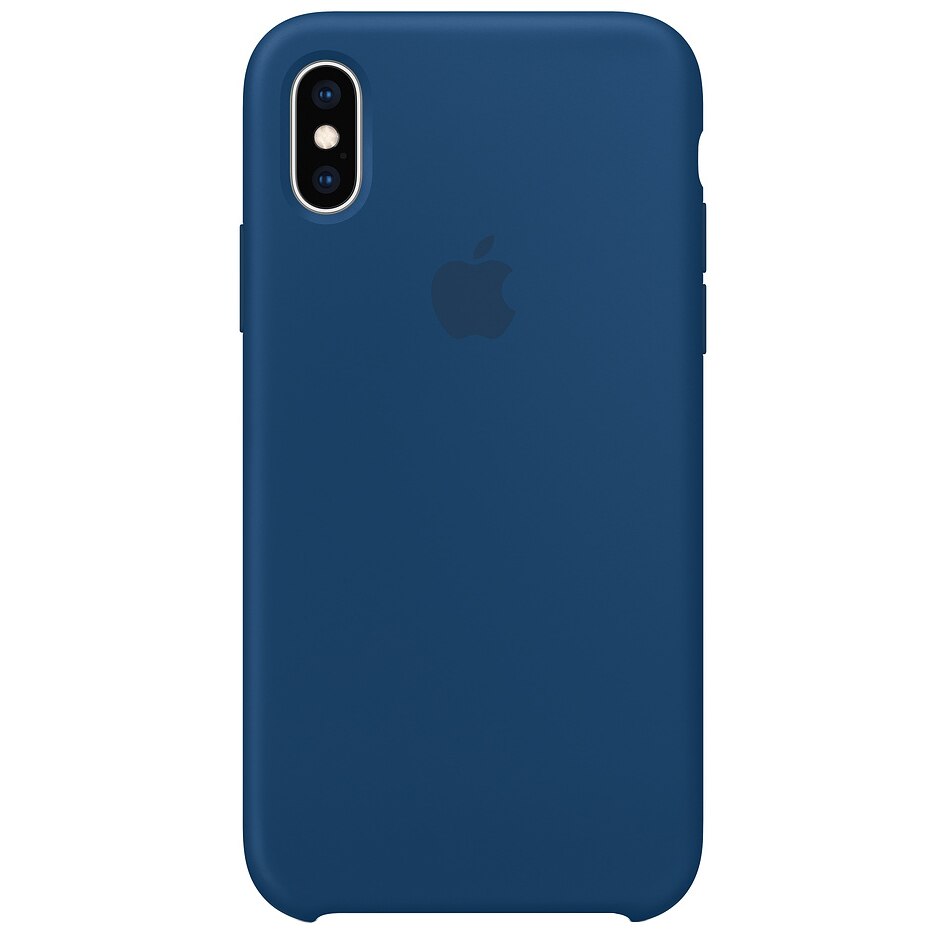 Husa de protectie Apple pentru iPhone XS, Silicon, Blue Horizon