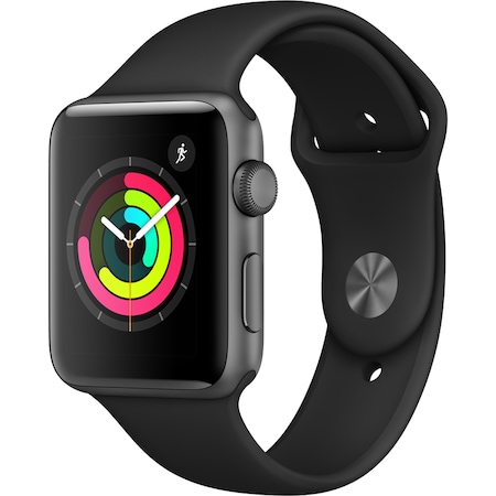 Смарт часовник Apple Watch 3, GPS, Корпус Space Grey Aluminium 38mm, Black Sport Band