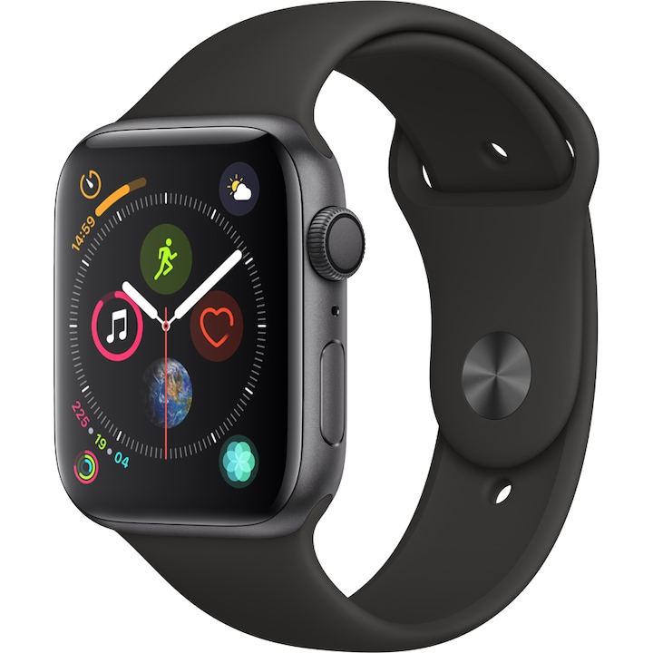 Smartwatch Apple 4, GPS, szürke alumíniumtokkal, 44 mm, Space Grey