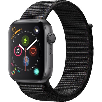 Apple Watch 4, GPS, Carcasa Space Grey Aluminium 44mm, Black Sport Loop Apple Watch 4, GPS, Carcasa Space Grey Aluminium 44mm, Black Sport Loop