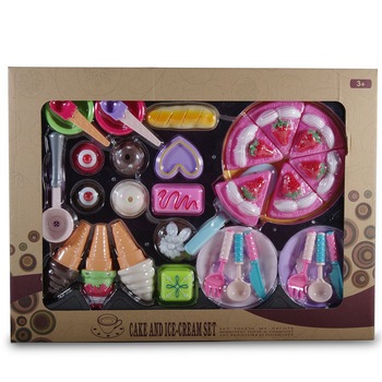 Bucatarie Set cu prajituri , inghetata, farfurii si alte accesorii Bucatarie Set cu prajituri , inghetata, farfurii si alte accesorii