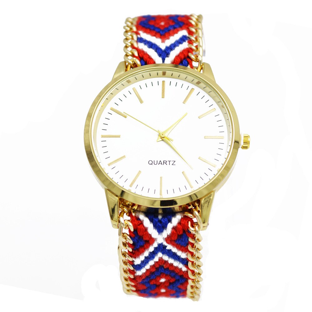 Ceas de dama Geneva, bratara din material textil, street style, CS772