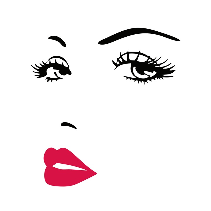 Sticker decorativ silueta feminina - salon infrumusetare, Snail Wrap, Negru, 0.75m x 0.7m