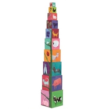 Set constructie - Turn de construit cu animale Set constructie - Turn de construit cu animale