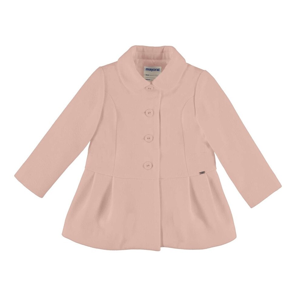 Palton muflon Mayoral pentru bebe fetita, Roz pal, 92 CM