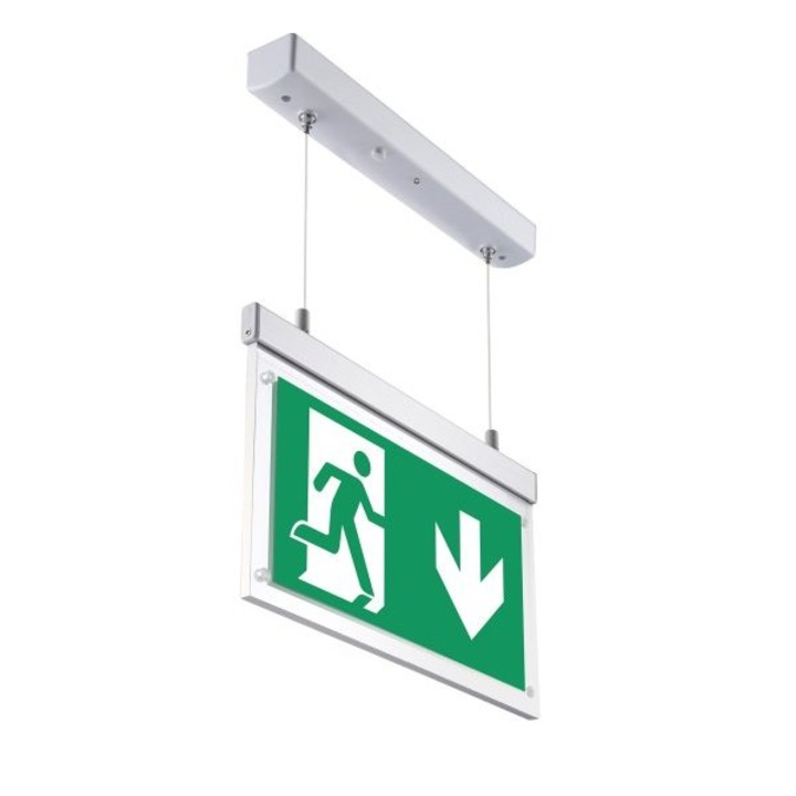 Vész-/biztonsági lámpatest 3W, LED, 3 órás akkumulátor-élettartam, A+, 220V, felfüggesztett