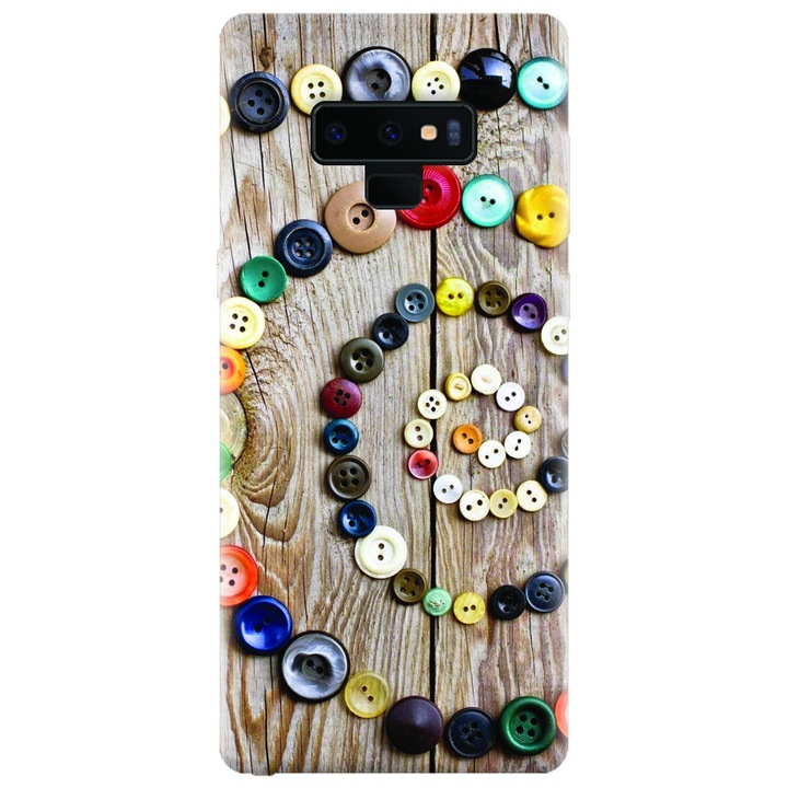 Силиконов калъф за Samsung Galaxy Note 9, Colorful Buttons Spiral Wood Deck