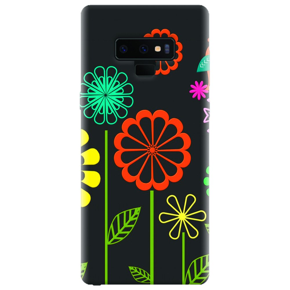 Husa silicon pentru Samsung Galaxy Note 9, Colorful Spring Birds Flowers Vectors