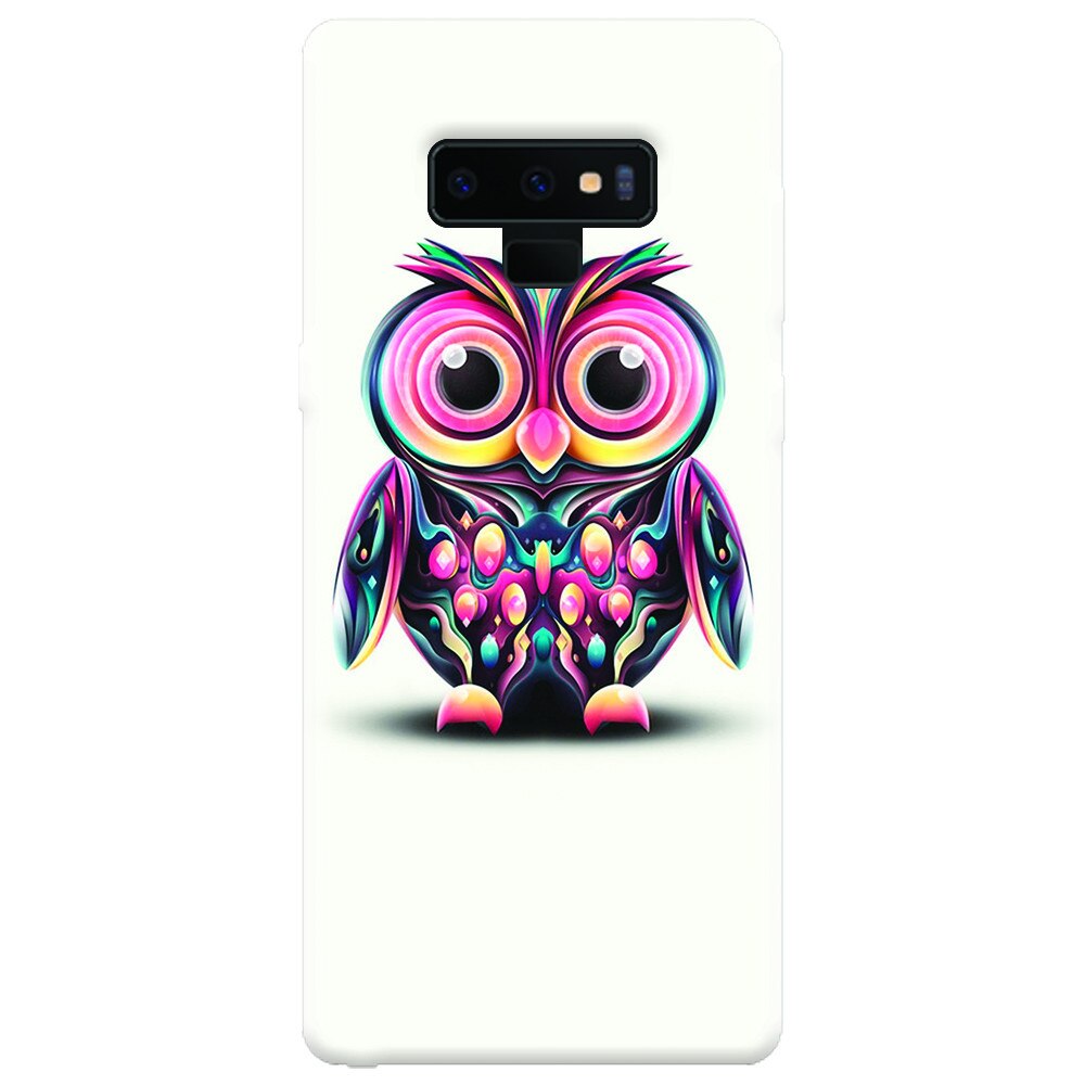 Husa silicon pentru Samsung Galaxy Note 9, Colorful Owl Illustration