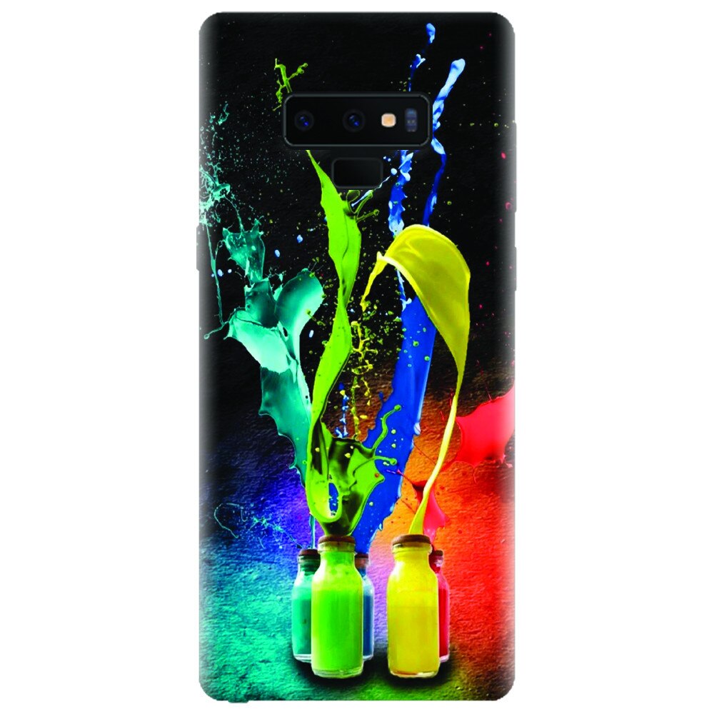 Husa silicon pentru Samsung Galaxy Note 9, Abstract Color Bottles Splash