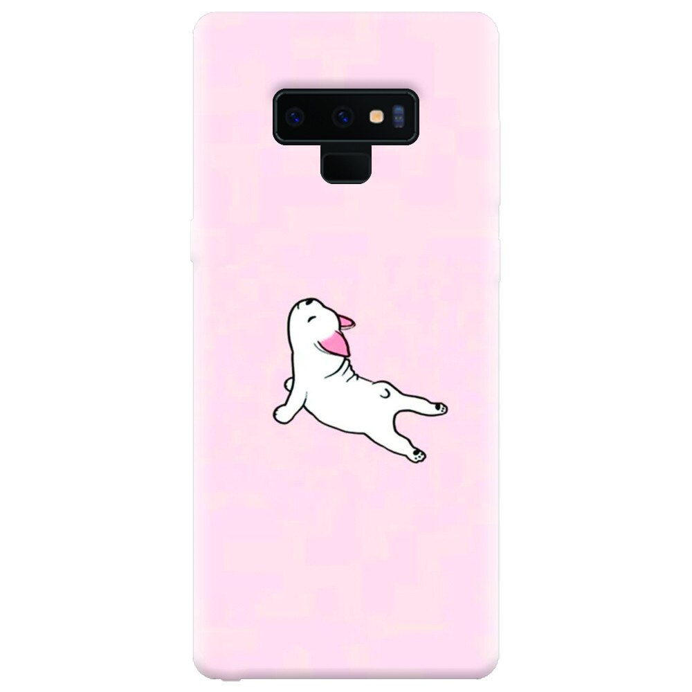 Husa silicon pentru Samsung Galaxy Note 9, Cute Dog Streching