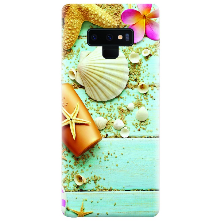 Силиконов калъф за Samsung Galaxy Note 9, Blue Wood Seashells Sea Star