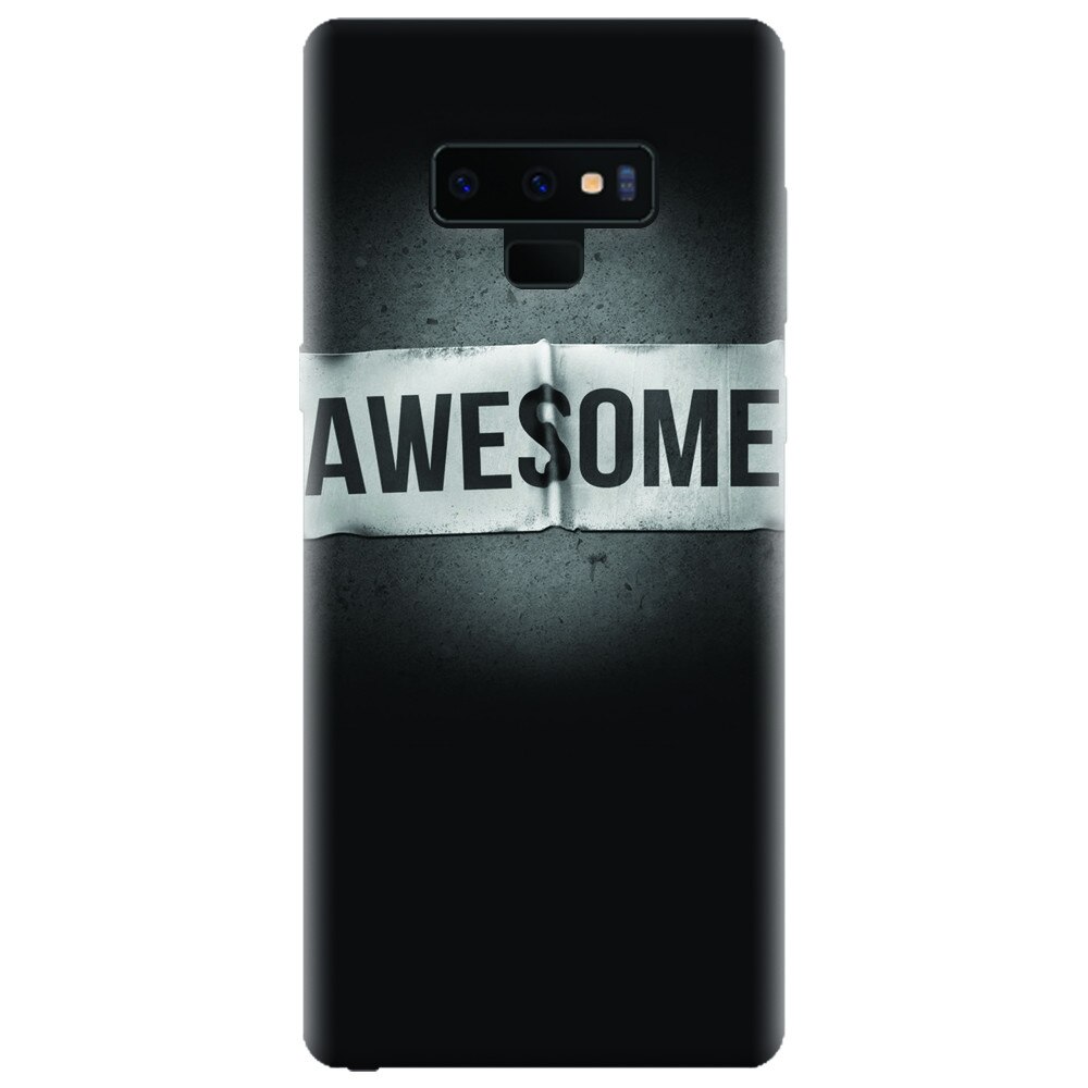 Husa silicon pentru Samsung Galaxy Note 9, Awesome Label Dark