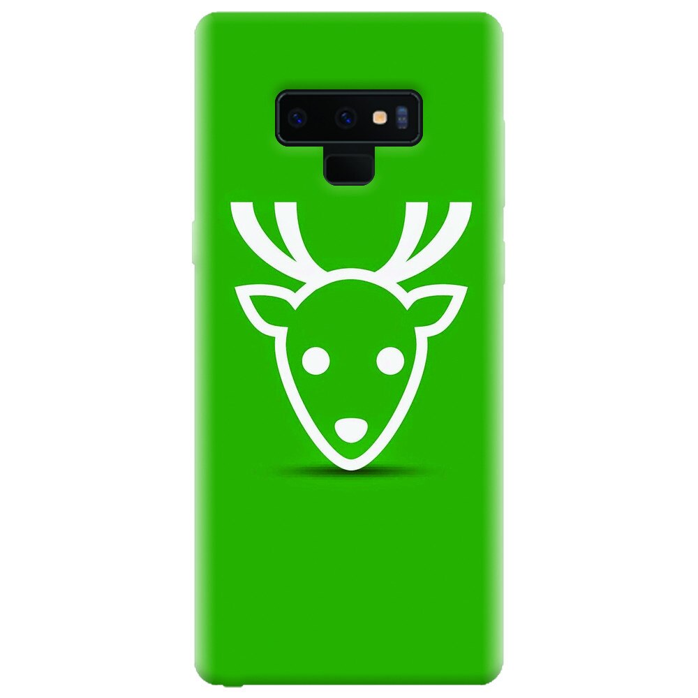 Husa silicon pentru Samsung Galaxy Note 9, Minimal Reindeer Illustration Green