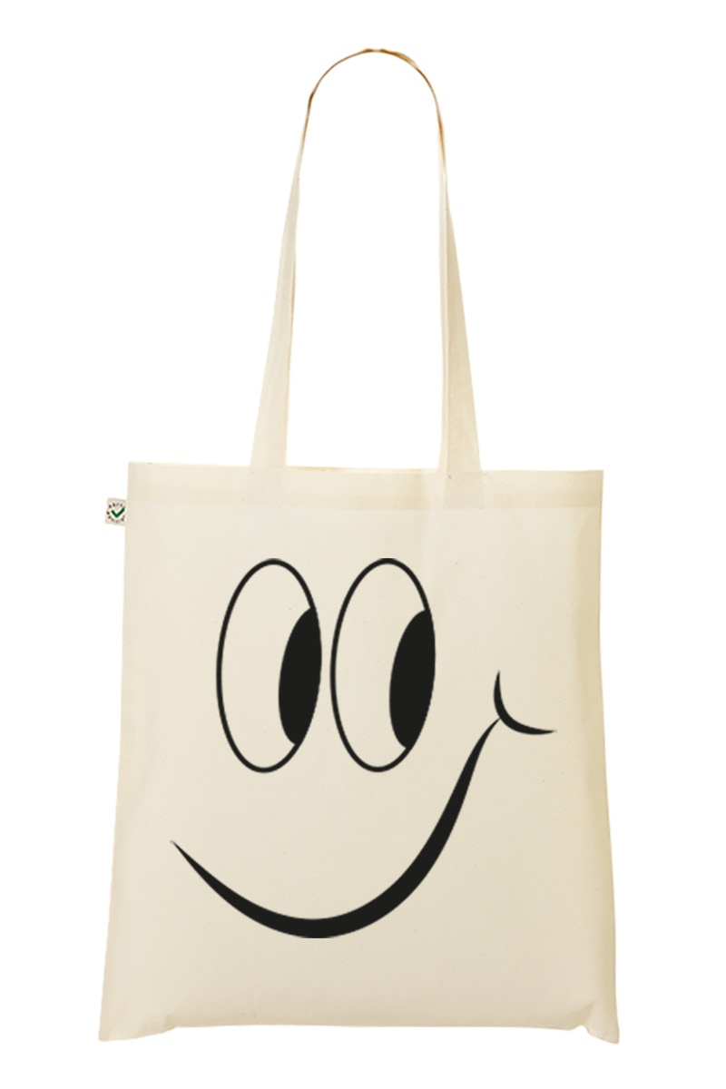 Geanta Tote bag, MADMAN, Smile, natur