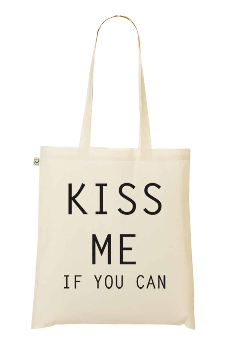 Geanta Tote bag, MADMAN, Kiss Me, natur