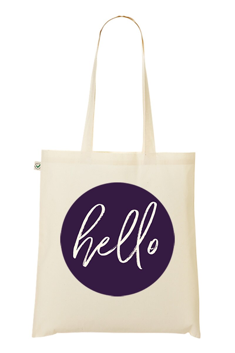 Geanta Tote bag, MADMAN, Hello, natur