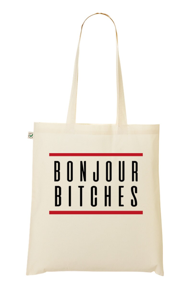 Geanta Tote bag, MADMAN, Bonjour Bitches, natur