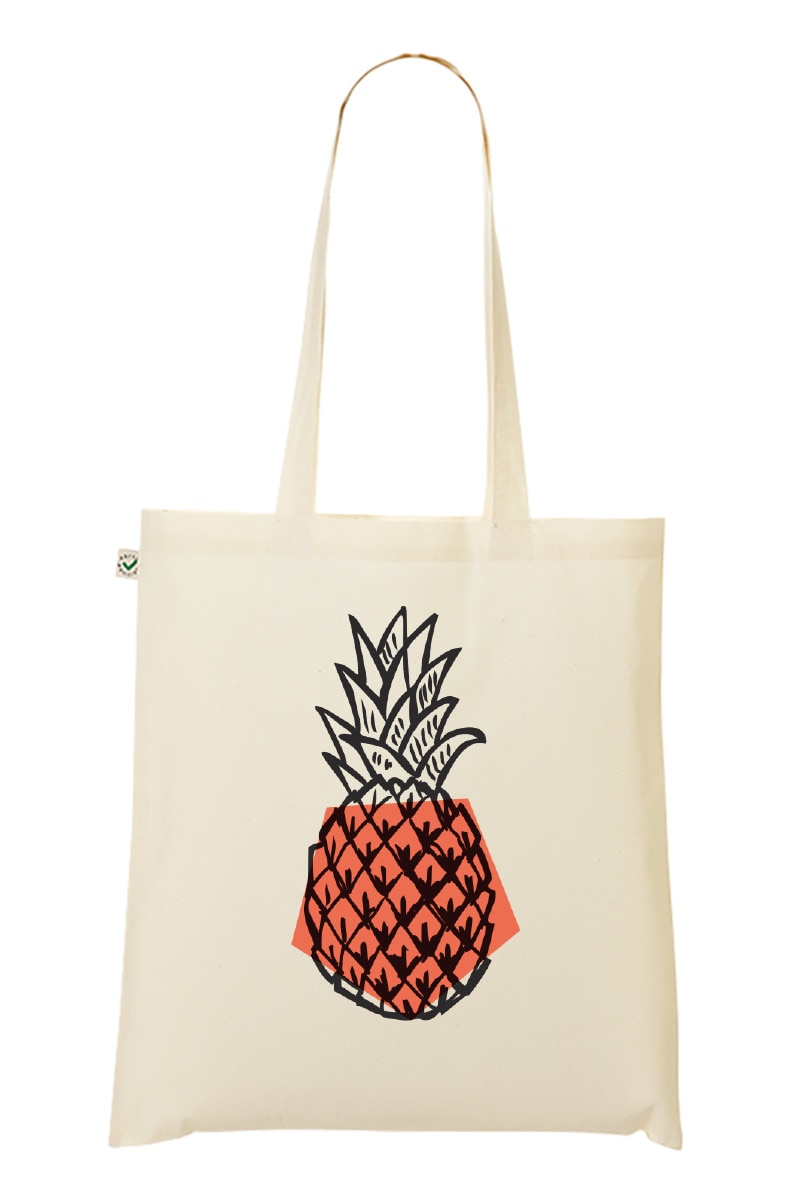 Geanta Tote bag, MADMAN, geoPINEAPPLE, natur