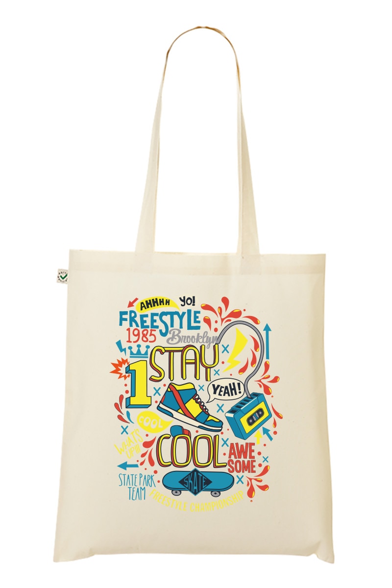 Geanta Tote bag, MADMAN, Freestyle, natur