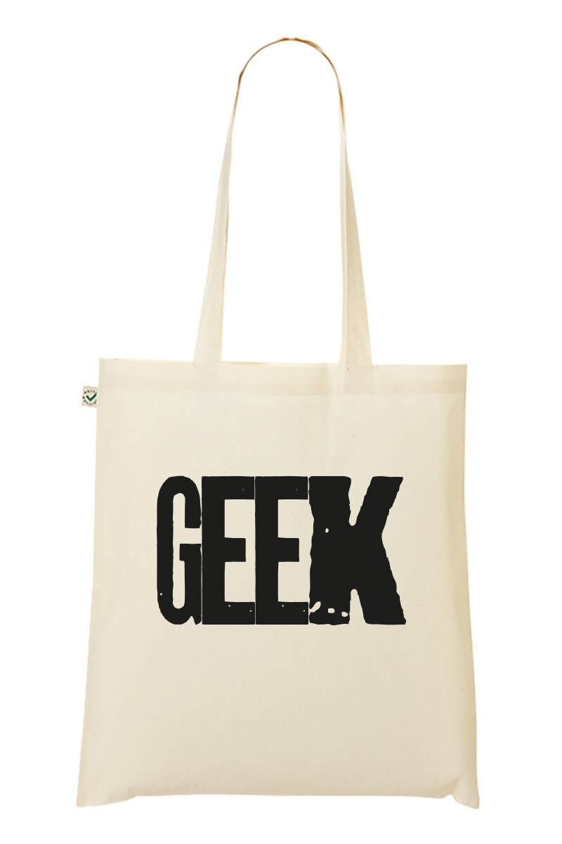 Geanta Tote bag, MADMAN, geeK, natur