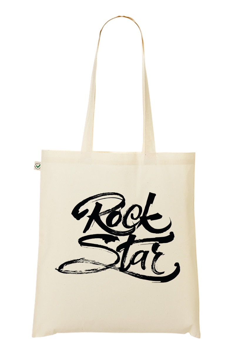 Geanta Tote bag, MADMAN, Rock Star, natur