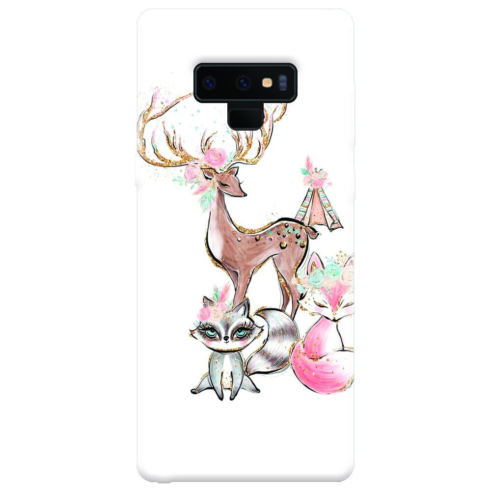 Husa silicon pentru Samsung Galaxy Note 9, Foxs And Deer