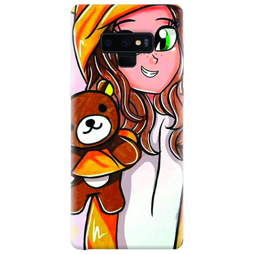 Husa silicon pentru Samsung Galaxy Note 9, Girl With Little Bear