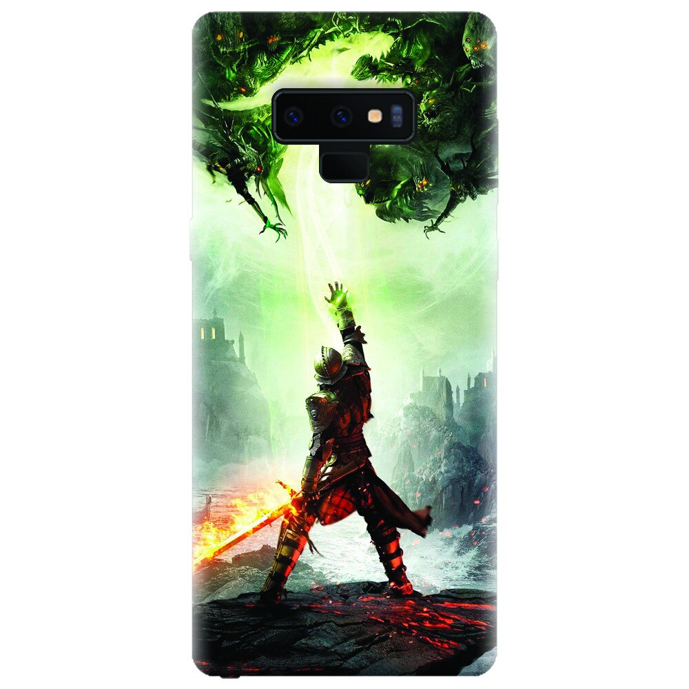 Husa silicon pentru Samsung Galaxy Note 9, Green Dragon