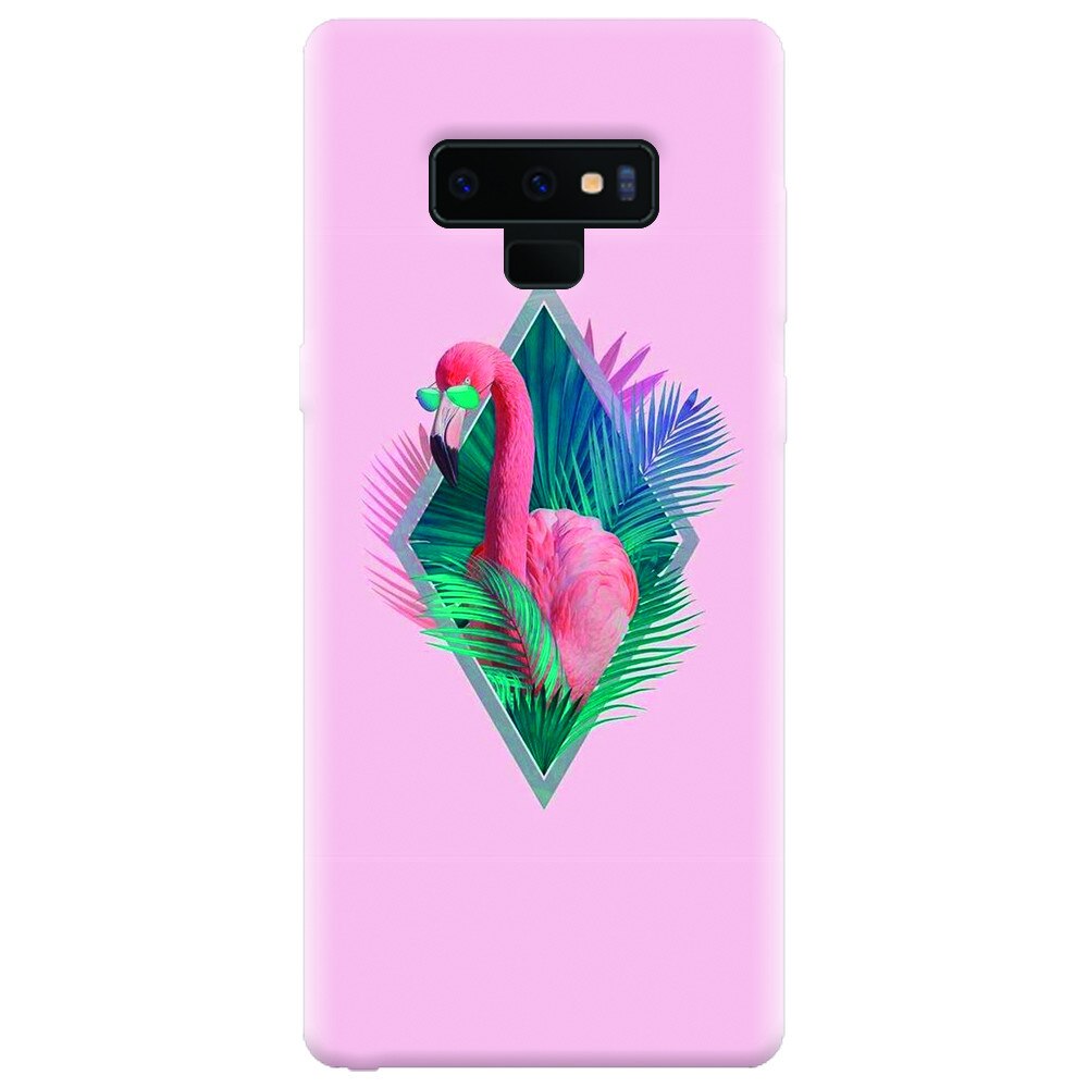 Husa silicon pentru Samsung Galaxy Note 9, Flamingo With Sunglass