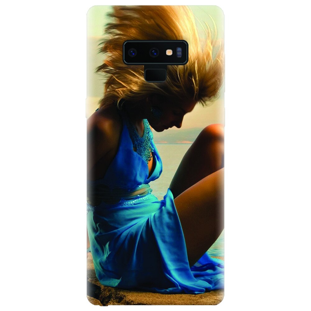 Husa silicon pentru Samsung Galaxy Note 9, Girl In Blue Dress