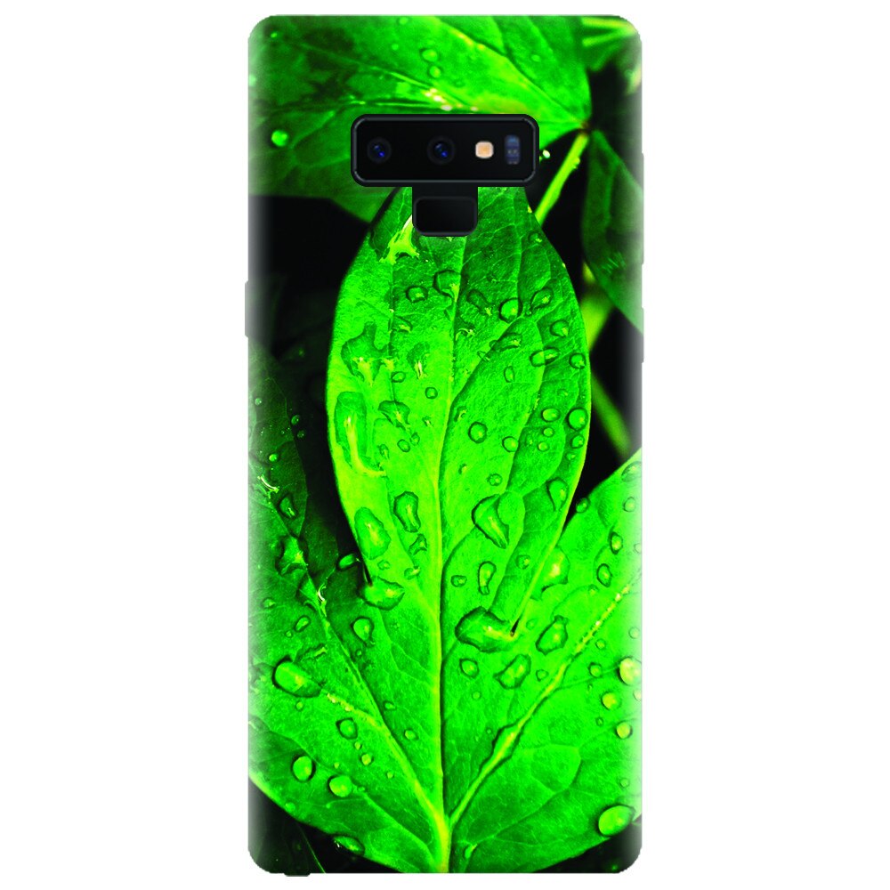 Husa silicon pentru Samsung Galaxy Note 9, Leaves And Dew