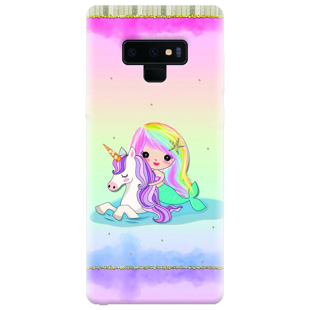 Husa silicon pentru Samsung Galaxy Note 9, Mermaid Unicorn Play